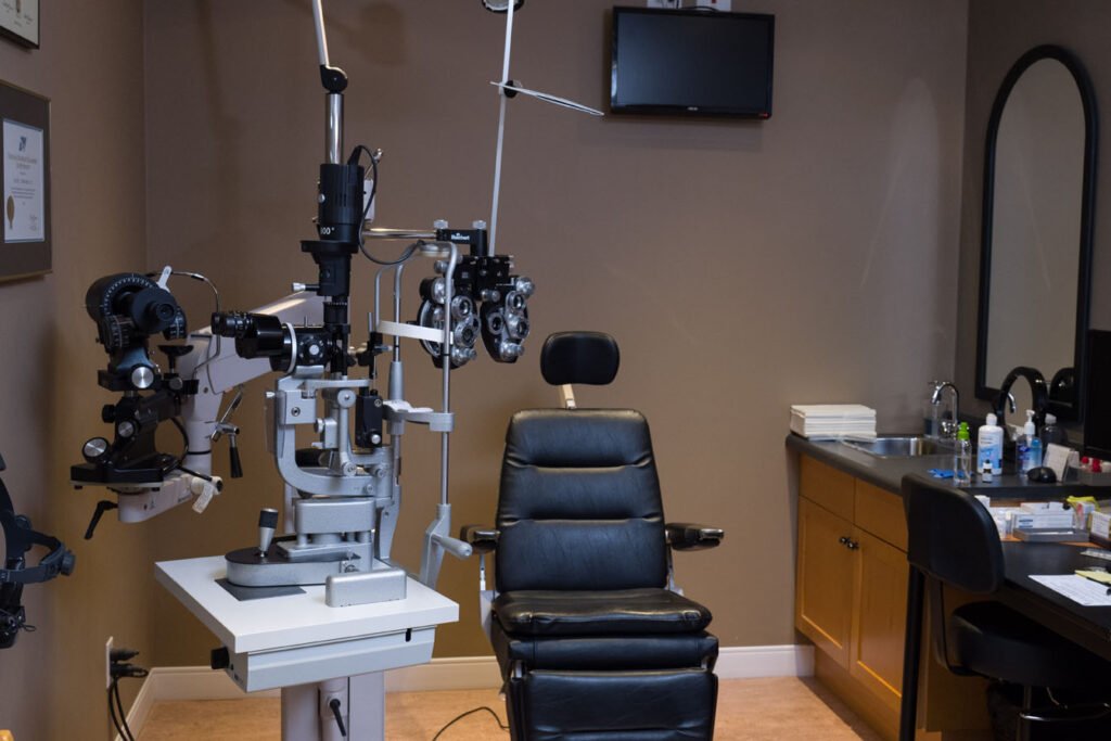 Optometry clinic exam room
